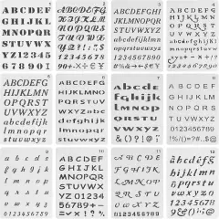 12 Pack Letter Stencils - 4 x 7 Inch
