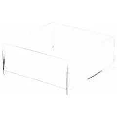 Plymor Clear Acrylic Square Open Top Merchandise Display Tray, 10" W x 10" D x 4" H