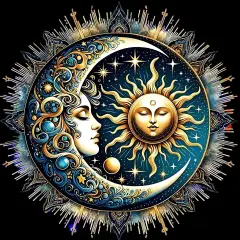 DIY 5D Sleepy Sun and Moon Diamond Art Kits 12x12 inch