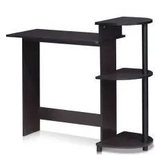 Contemporary Computer Desk with CPU Storage Shelf Compact Modern Engineered Particleboard Desk for Small Spaces Black