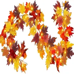 Fall Garland Leafs Lights