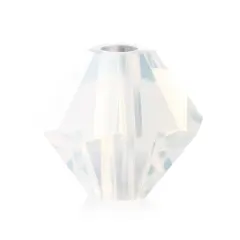 Preciosa 6mm Czech Crystals Bicone Rondelle Beads, 36pcs White Opal