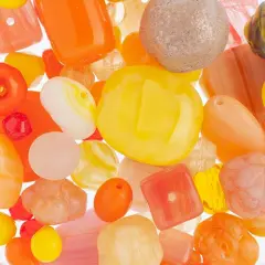 John Bead Mixed Czech Glass Beads Vial, 100g Citrus Delight