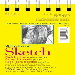 Strathmore 300 Series Sketch Pad 3.5"X5"-100 Sheets, Wire Bound