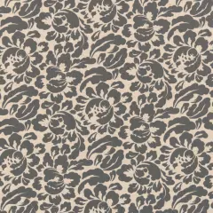 Slate - Grey & Silver Floral Upholstery Fabric 54 Inches"