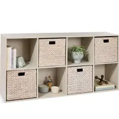 Best Choice Products 8-Cube Bookshelf, 13.5in Display Storage System, Organizer w/ Removable Back Panels Whitewash