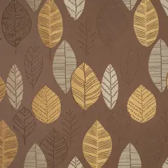 Chocolate - Brown AbstractGeometric,leaves Upholstery Fabric 54 Inches"
