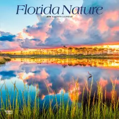 Florida Nature | 2026 12 x 24 Inch (Hanging) Monthly Square Wall Calendar | Plastic-Free