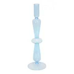 Elegant Glass Candle Holder Blue
