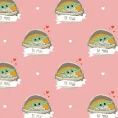 Disney's Character Valentine's Day Be Mine Pink Cotton Fabric by the Yard