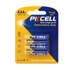 PKCELL&reg; AAA Heavy Duty Batteries 4 Pack Reliable Power for Everyday Devices