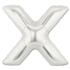LETTER X FOIL BALLOON Metallic Silver