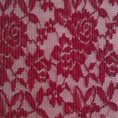 1 Yard Regina Red Lace Fabric, 57/58" Wide, Delicate Apparel Textile for Elegant Sewing