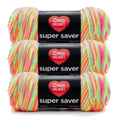 Red Heart Super Saver Yarn 24 Pack-Day Glow