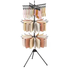 Freestanding 3-Tier Drying Rack with 24 Clips and Rotating Arms Perfect for Laundry Rooms or Balconies