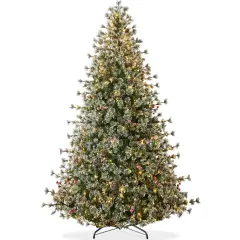 Best Choice Products Pre-Lit Cashmere Christmas Tree, Premium Semi-Flocked Pre-Decorated Artificial Holiday D&eacute;cor