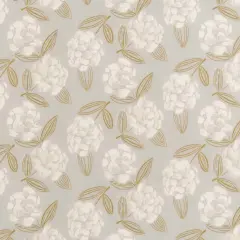 Magnolia - Gold & Yellow,Grey & Silver Floral Upholstery Fabric 54 Inches"