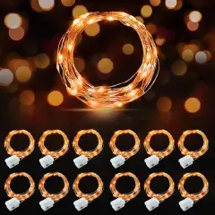 12 Pack LED Fairy String Lights Battery Operated - 7 Feet, 20 LED