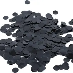 Black Metallic Glitter Foil Confetti 1.8oz - 0.6inch Round Table Confetti Dots