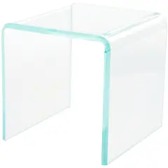 Plymor Clear Acrylic "Green Glass-Look Beveled Edge" Display Riser 5" x 5" x 5" (1/4" thick)