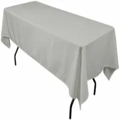 Rectangular Silver Gray Polyester Tablecloth 60&times;144 Inch Stylish D&eacute;cor for Weddings, Parties & Banquets