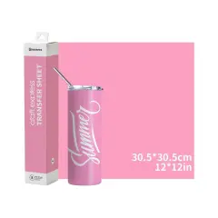 Craft Express 8 Pack 12" x 12" Solid Color Assorted Sublimation Transfer Sheets Pink Transfer