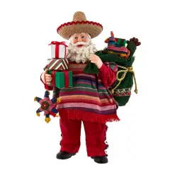 Kurt Adler 11-Inch Fabrich&eacute; Musical Mexican Santa