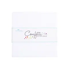 Confetti Cotton 5" Square Pack (Charm Pack / 5" Stacker) in Bright White byfor Riley Blake (5-120-BWHITE-42)