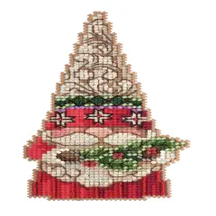 Mill Hill/Jim Shore Counted Cross Stitch Kit 2.5"X5"-Gnome Holding Holly