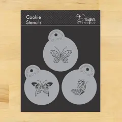 Small Butterfly Cookie Stencils | C195 by Designer Stencils | Cookie Stencils for Royal Icing, Airbrush, Dusting Powder |