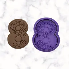 Dinosaur Number 8 Cookie Cutter and Stamp