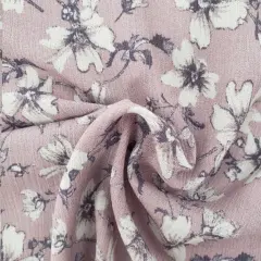 1 Yard Rose Dust Rayon Crinkle Fabric Featuring Delicate Pleated Texture for Elegant Dresses Soft Blouses and Skirts 50/52 Inch Width