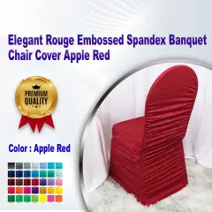 Elegant Rouge Embossed Spandex Banquet Chair Cover Apple Red