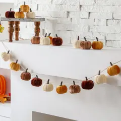 Fall Pumpkins Garland Halloween Faux (Brown Series)
