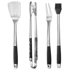 Pure Grill 4-Piece&nbsp;Stainless Steel BBQ Tool Utensil Set - Professional Grade Barbecue Accessories