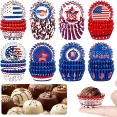 800pcs 4th of July Mini Cupcake Liners Independence Day(Multicolor)