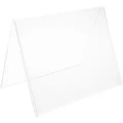 Plymor Clear Acrylic Folded A-Frame Holder for 1 Sign or Photo, 8" H x 10" W x 6" D