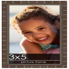 3x5 Modern Bamboo Picture Frame with UV-Resistant Acrylic & Acid Free Backing, Available in5 Finishes - Gold, Silver, Brown, Black, and Natural