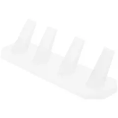 Plymor Frosted Acrylic Ring Finger Display, Four, 6.875" W x 2" D x 1.75" H