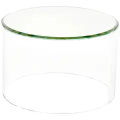 Plymor Clear Acrylic Cylinder Display Riser with Mirror Top, 4" H x 6" D