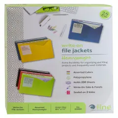 C-Line Write-On Poly File Jackets, Letter Size, Assorted Colors, Pack of 25
