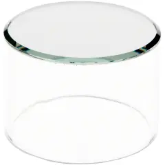 Plymor Clear Acrylic Cylinder Display Riser with Mirror Top, 2" H x 3" D