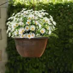 4 Bundles Summer Potted Plants Artificial Silk Daisy Flowers Fake Daisies Plastics Plants Flower Faux Wildflowers