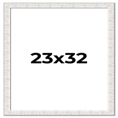 Photo Size Sculpted White Picture Frame - UV Acrylic, Foam Board Backing, Hanging Hardware