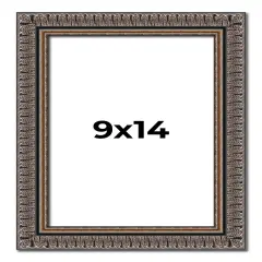 Photo Size Ornate Black Picture Frame - UV Acrylic, Foam Board Backing, Hanging Hardware