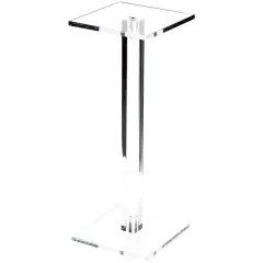 Plymor Clear Acrylic Square Barbell Pedestal Display Riser 10.5 inches (Height) x 4 inches (Width) x 4 inches (Depth) (1/4 inches thick)