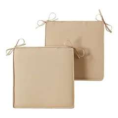 18 in. Square Outdoor Dining Seat Pad (2-Pack) Stone