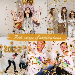 Confetti Cannons Confetti Poppers,15 Inch Gold Party Poppers Confetti Shooters, Yello Confetti Pop for Birthday Wedding Celebration Halloween Decorations Air Powered Confetti Gun