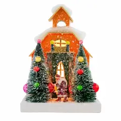 Cody Foster 8.25 In St. Nick Hideaway Christmas Christmas Village , Christmas Decor Putz House Santa Multicolored