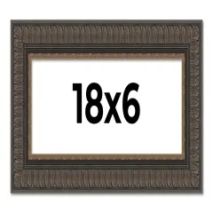 Panoramic Museum Brown Picture Frame - UV Acrylic, Foam Board Backing, Hanging Hardware